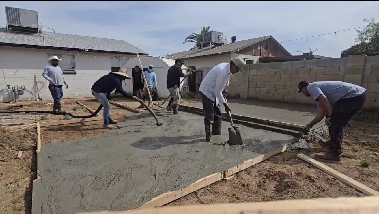 Concrete slab installation project